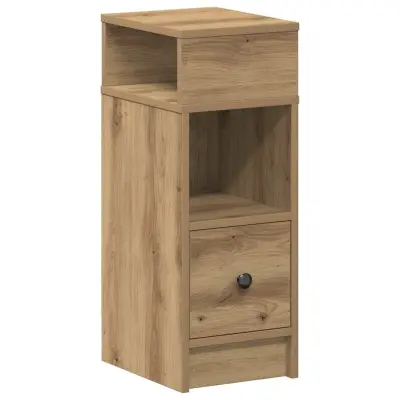 vidaXL Nočna omarica s predalom, umetniški hrast 25x31x66 cm