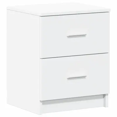 vidaXL Nočna omarica z 2 predaloma bela 40x36x50 cm