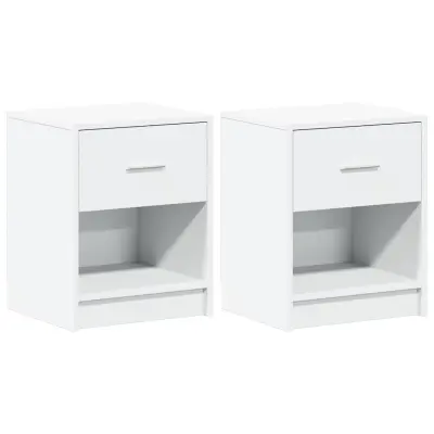 vidaXL Nočne omarice 2 kosa s predalom bele barve 40x34x50 cm