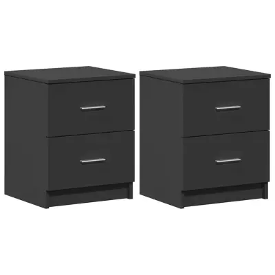 vidaXL Nočne omarice 2 kosa z 2 predaloma črne 40x36x50 cm