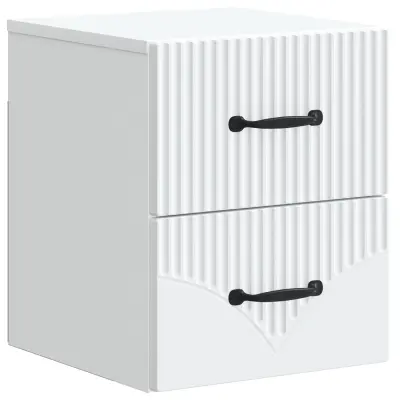 vidaXL Stenski nočni omarici Bela 34,5 x 33 x 40 cm Inženirski les