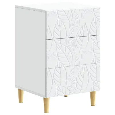 vidaXL Nočna omarica Bela 43 x 39,5 x 66,5 cm Inženirski les