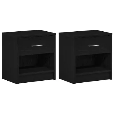 vidaXL Nočne omarice 2 kosa s predalom črne 39x28x41 cm