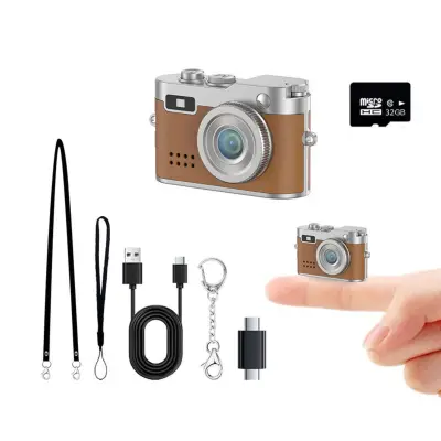 Mini digitalni fotoaparat True 1080P s 5MP senzor in 32GB TF Brown