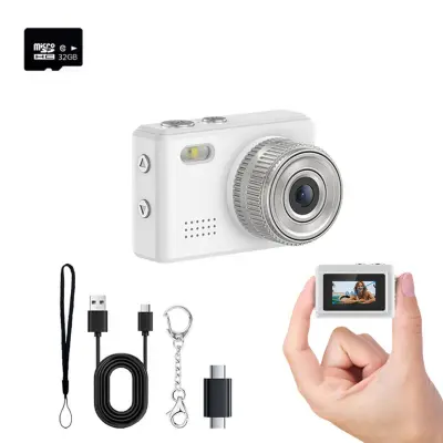 Mini ključna kamera z 0.96inch LCD, resnična 720P 1MP, 32GB TF White