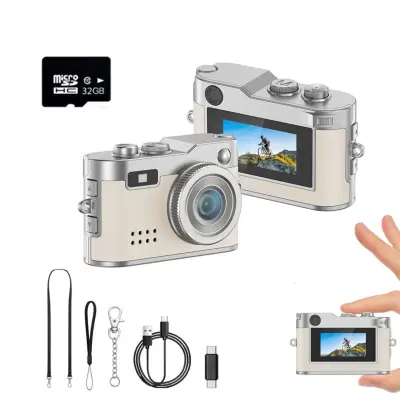 Mini digitalni fotoaparat True 1080P s 5MP senzor in 32GB TF White