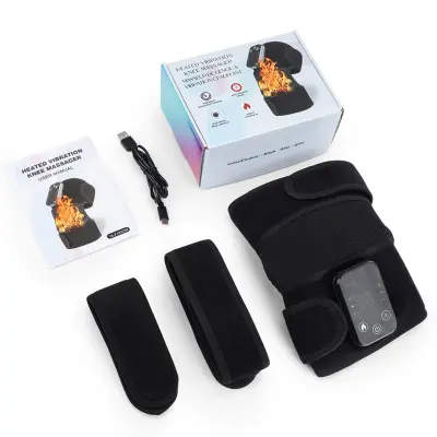 Segrevan vibracijski masažer kolena z 3 stopnjami toplote in 4000mAh Black