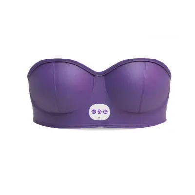 Brezžični polnilni prsni masažer s segrevanjem in turmalinom Purple