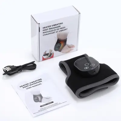 Brezžični ogrevani masažer gležnja, 3000mAh, 4-stopenjska toplota Black