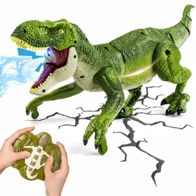 Daljinsko vodeni dinozaver z dimnim učinkom, zvokom in LED lučmi, polnilna RC igrača | DINORAPTOR