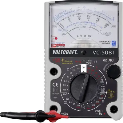 Ročni multimeter, analogni VOLTCRAFT VC-5081 kalibracija narejena po: delovnih standardih CAT III 500 V