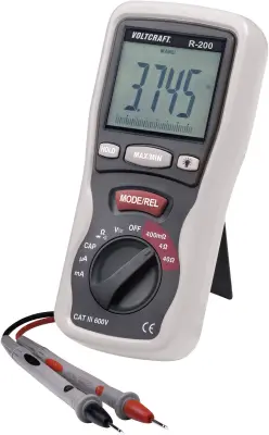 Tester komponent, digitalni VOLTCRAFT R-200 kalibracija narejena po: delovnih standardih, CAT III 600 V število znakov na zaslonu: 4000