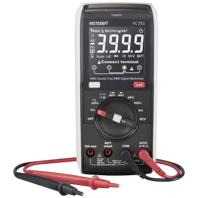 VOLTCRAFT  VC252  ročni multimeter    digitalni  true rms  LoZ  CAT III 600 V  Prikaz (štetje): 4000