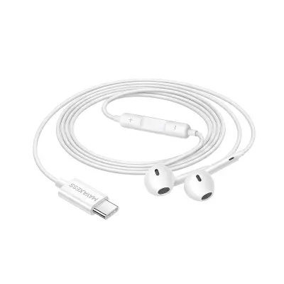 Mayaxess, Žične USB-C slušalke z vgrajenim mikrofonom za Xiaomi 14T, Bela