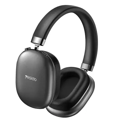 Yesido, Brezžične slušalke Over Ear, udobne, z odpravljanjem hrupa in mikrofonom, Črna