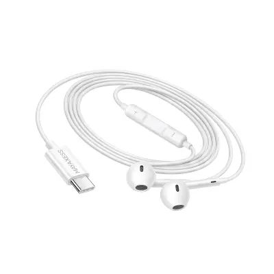Mayaxess, Žične USB-C slušalke za Xiaomi 15 Pro z vgrajenim mikrofonom, Bela
