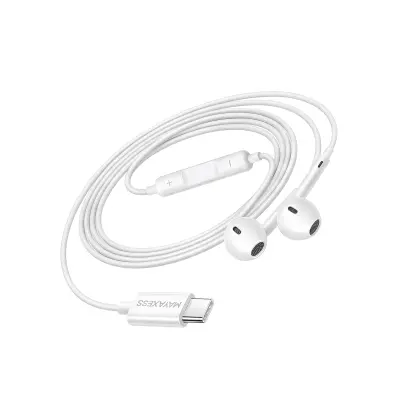 Mayaxess, Žične USB-C slušalke za Xiaomi 14T Pro z vgrajenim mikrofonom, Bela