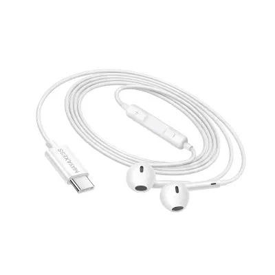 Mayaxess, Žične USB-C slušalke za Xiaomi 15 z vgrajenim mikrofonom, Bela