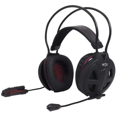 Gamdias, Gaming slušalke za PC / PS4, stereo z gibljivim mikrofonom in nadzorom glasnosti, Črna