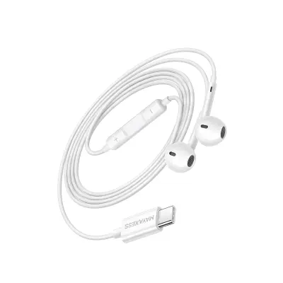 Mayaxess, Žične USB-C slušalke za Xiaomi 17 Ultra Ultra z vgrajenim mikrofonom, Bela
