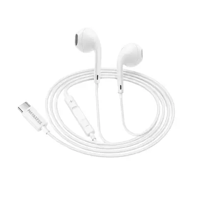 Mayaxess, Žične USB-C slušalke za Galaxy S22 Plus z vgrajenim mikrofonom, Bela