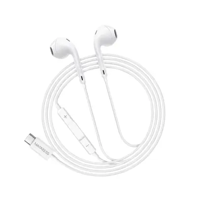 Mayaxess, Žične USB-C slušalke za Galaxy S24 Fe z vgrajenim mikrofonom, Bela