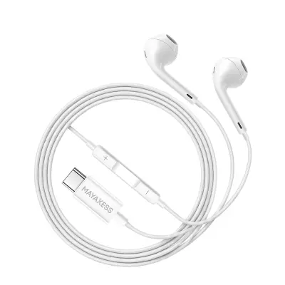 Mayaxess, Žične USB-C slušalke z vgrajenim mikrofonom za Pixel 8, Bela