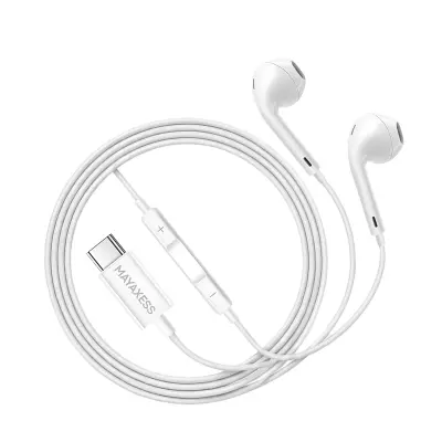 Mayaxess, Žične USB-C slušalke z vgrajenim mikrofonom za Pixel 7a, Bela