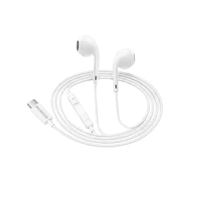 Mayaxess, Žične USB-C slušalke za Galaxy S22 z vgrajenim mikrofonom, Bela
