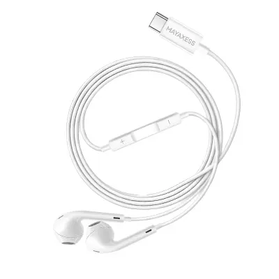 Mayaxess, Žične USB-C slušalke z vgrajenim mikrofonom za Honor Magic V5, Bela
