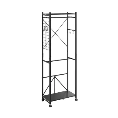 Omarica Oblačila Kolesca Barva Črna 60.5x32.5x175cm KLS21-SCH