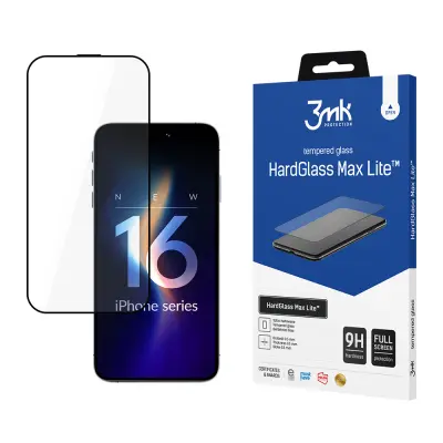 3MK PROTECTION HARDGLASS MAX LITE ZAŠČITNO STEKLO ZA IPHONE 16 PRO RESISTANCE