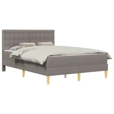 vidaXL Posteljni okvir z vzmetnico Taupe 120 x 190 cm Blago