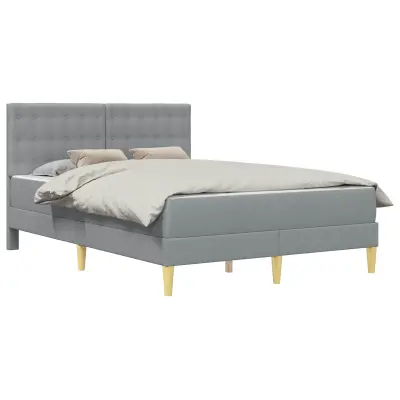 vidaXL Posteljni okvir z vzmetnico Svetlo siva 120 x 190 cm Blago