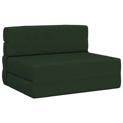 vidaXL Zložljiv kavč postelja Temno zelena 70 x 80 x 60 cm Blago