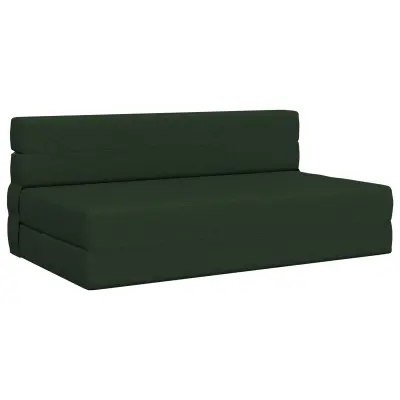 vidaXL Zložljiv kavč postelja Temno zelena 152 x 86,5 x 60 cm Blago