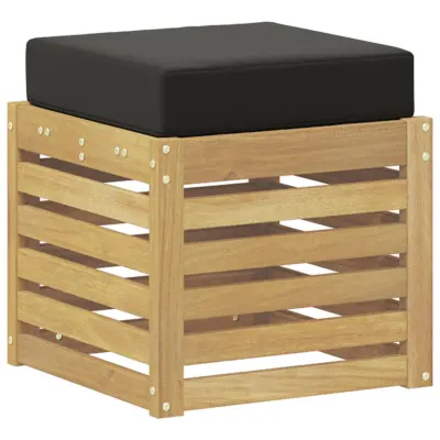 vidaXL Zunanji stolček klop Bela 43 x 43 x 45 cm Masiven les akacije
