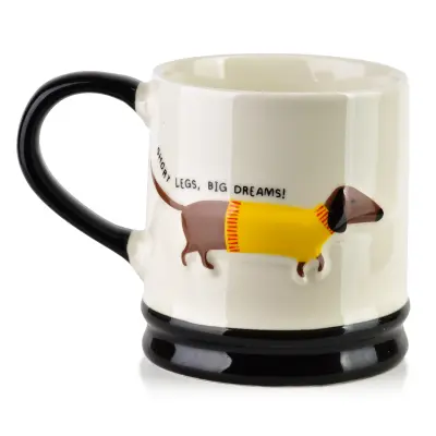Skodelica porcelan Affekdesign Doxie 8x12,3x9,2cm bela 1kos