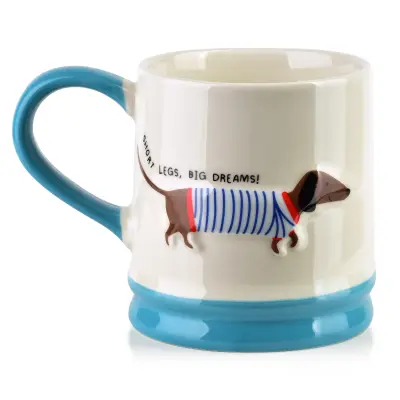 Skodelica porcelan AffekDesign Doxie 8x12,3x9,2cm bela 1kos
