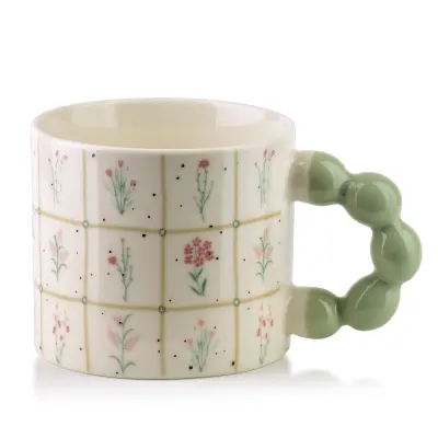 Skodelica porcelan Mondex Naria 9x14x8 pastelno zelena 1 kos