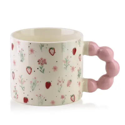 skodelica porcelan Mondex Naria 9x14x8 pastelno zelena 1kos