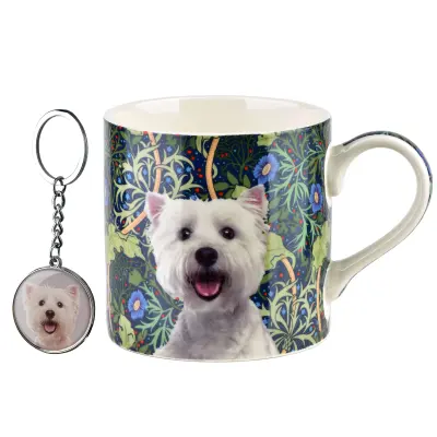 Skodelica porcelan Noya West Terrier 9x13x9 granatno zelena 1kos