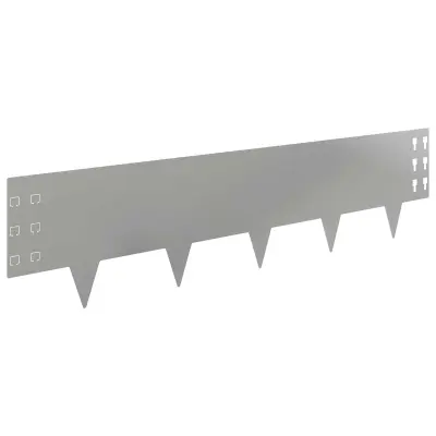 vidaXL Robovi trave 30 pcs 100 x 25 cm Jeklo Srebrna