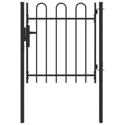 vidaXL Ograjna vrata BOXTEL 103 x 150 cm Prašno lakirano jeklo Siva