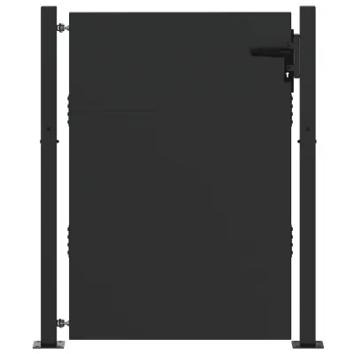 vidaXL Vrtna vrata Črna 110 x 155 cm Prašno lakirano jeklo
