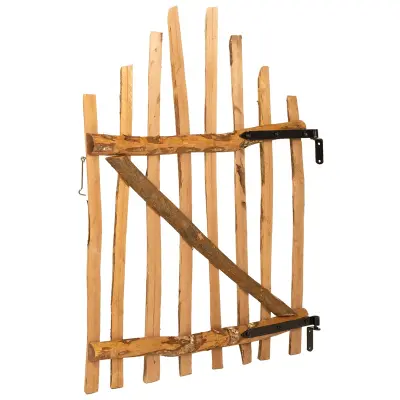 vidaXL Obočen ogradi vrata 100 x 120 cm Impregniran les lešnika Rjava