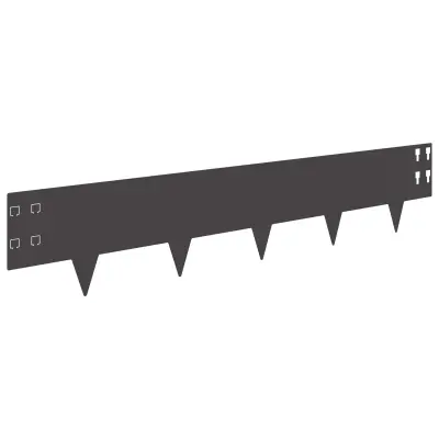 vidaXL Robovi trave 50 pcs 100 x 20 cm Jeklo Črna