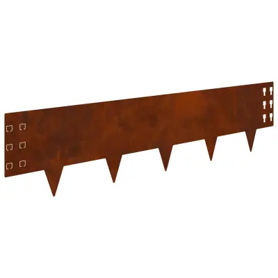vidaXL Robovi trave 30 pcs 100 x 25 cm Jeklo Rjav
