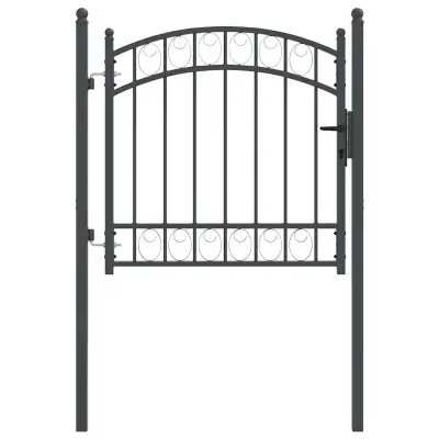 vidaXL Ograjna vrata EMMEN 100 x 100 cm Jeklo s prašnim premazom Siva
