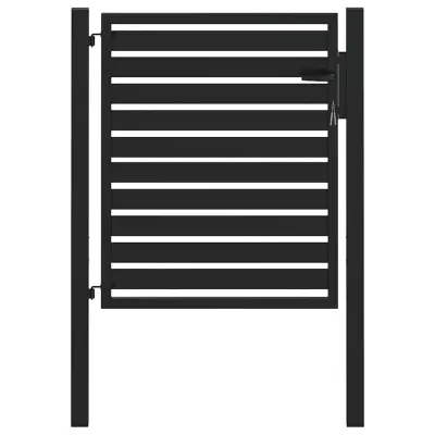 vidaXL Vrtna vrata z zaklepanjem črna 100x100 cm aluminij